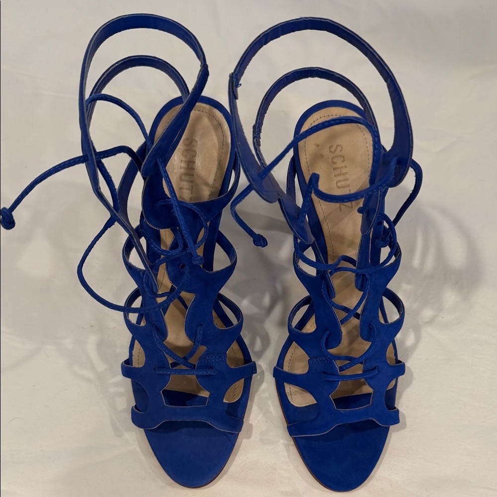 SCHUTZ Royal Blue Strappy Heels